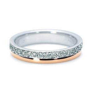 【ジュエリーネモト】 NINA RICCI・6RM0001 結婚指輪 結婚指輪（女性用）：¥203,040（税込） 結婚指輪（男性用）：¥203,040（税込） 結婚指輪としても記念日ジュエリーとしても、大活躍のハーフエタニティリング。指にしっくりと馴染むピンクゴールドとプラチナのコンビネーションのデザインです。 Pt900 K18PG Dia