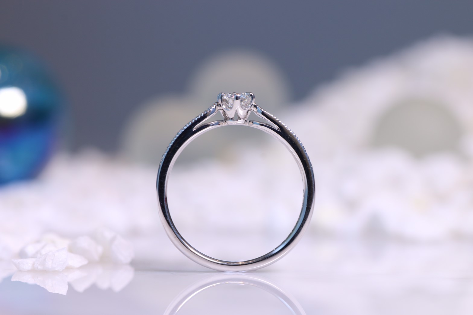 高品質.PT 950プラチナ1カラットダイヤの女神の結婚指輪