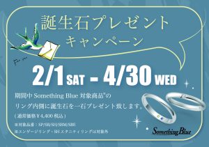 Something Blue：2/1~4/30誕生石プレゼントキャンペーン開催！
